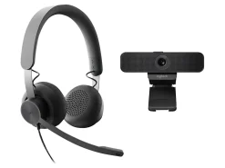 Logitech Zone Teams Wired Noise Cancelling On-ear Headset with C925e Webcam - Video conferencing kit