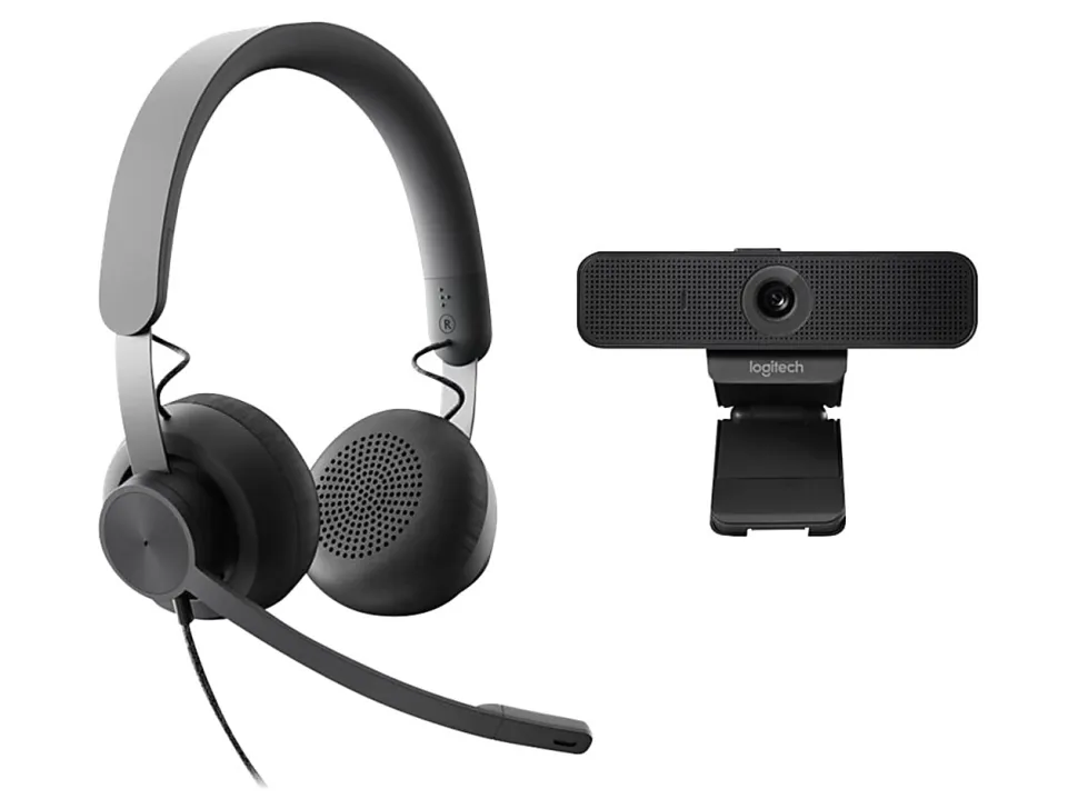 Logitech Zone Teams Wired Noise Cancelling On-ear Headset with C925e Webcam - Video conferencing kit