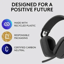Logitech Zone Vibe 100 Lightweight Wireless Over-Ear Headphones, Graphite, 981-001256