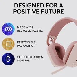 Logitech Zone Vibe 100 Wireless Over Ear Headphones, Noise Canceling Microphone - Rose - 981-001258