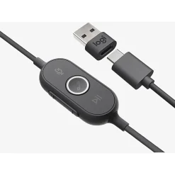 Logitech Zone 750 Wired On-Ear Headset with Advanced Noise-Canceling Microphone, Plug-and-Play Compatibility for All Devices - Black