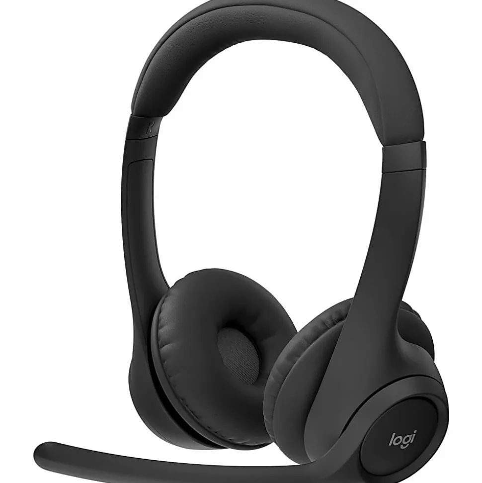 Logitech Zone 300 Wireless Bluetooth Headset With Noise-Canceling Microphone, Black, 981-001406