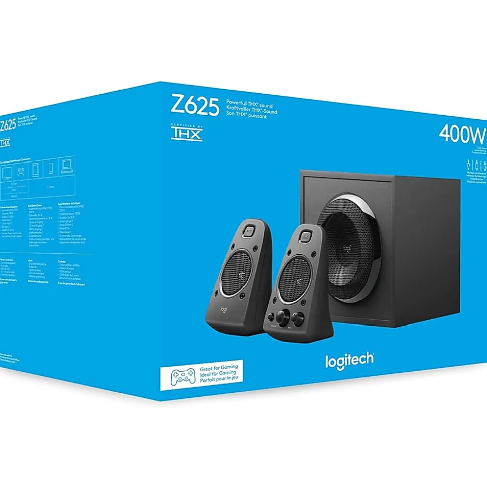 Logitech Z625 2.1 Speaker System - 200 W RMS - Black - THX - 1