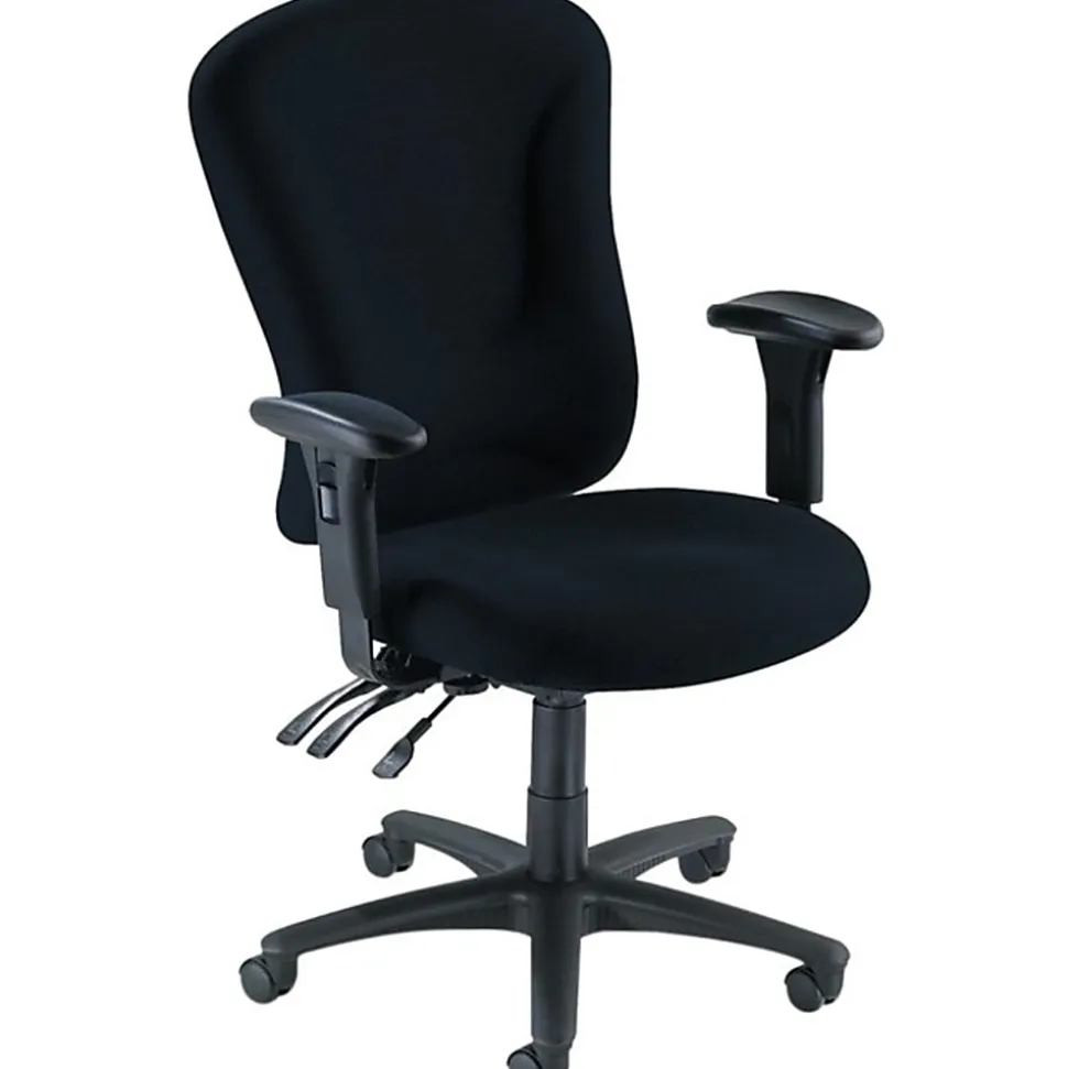 Lorell® Accord Series Managerial Fabric Chair, Black