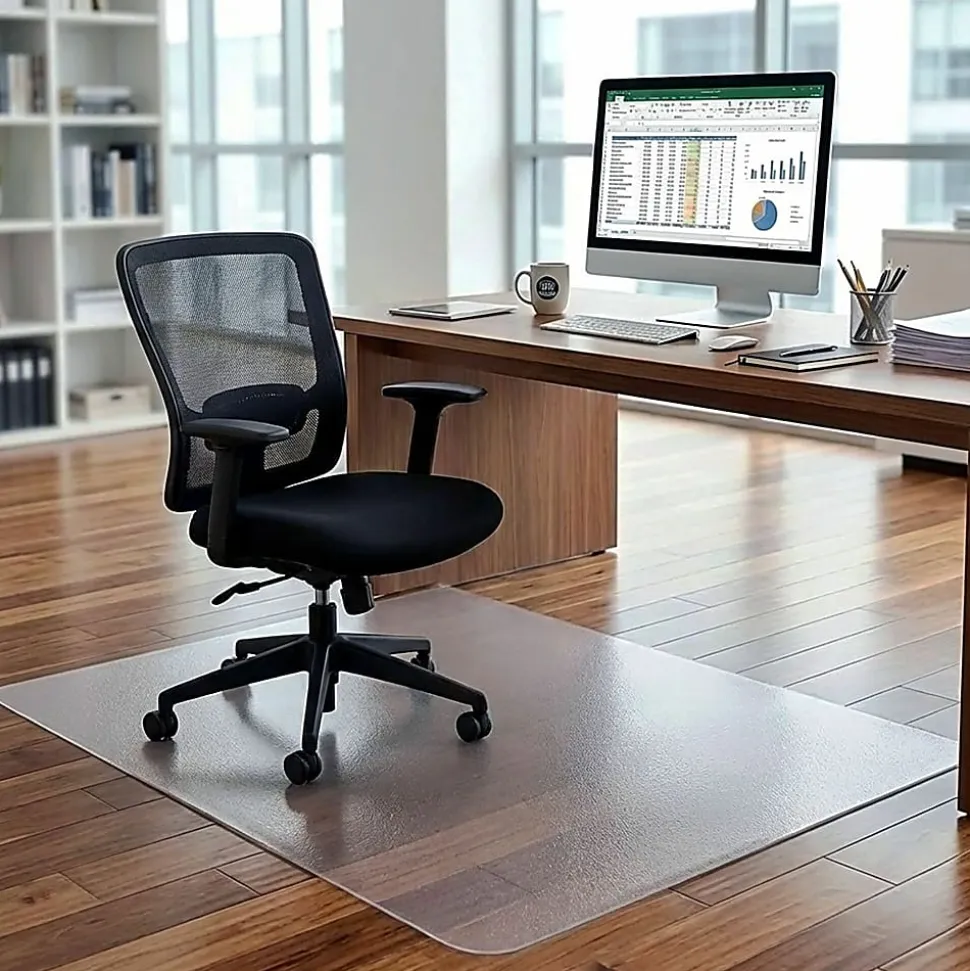 Lorell® Big and Tall Polycarbonate Hard Floor Chair Mat, 45" x 53"