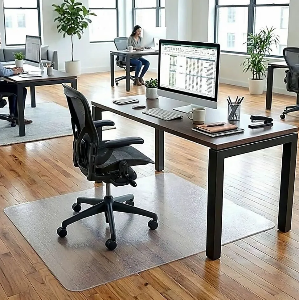 Lorell® Big and Tall Polycarbonate Hard Floor Chair Mat, 45" x 53"