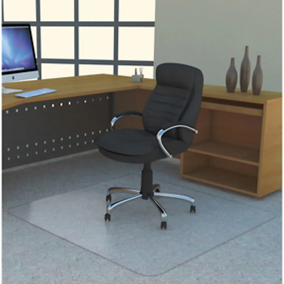 Lorell® Big and Tall Polycarbonate Low Pile Studded Chair Mat, 36" x 48"