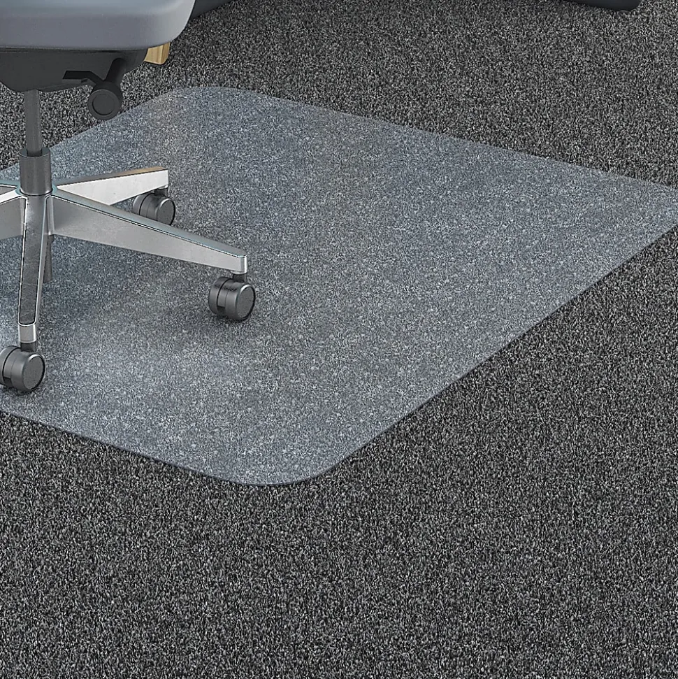 Lorell® Big and Tall Polycarbonate Low Pile Studded Chair Mat, 36" x 48"