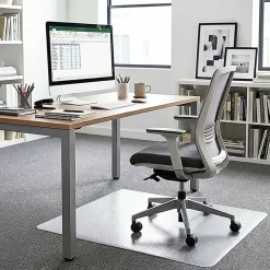 Lorell® Big and Tall Polycarbonate Low Pile Studded Chair Mat, 46