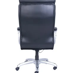 Lorell® Big & Tall Bonded Leather Executive Chair With Flexible Air Technology, Loop Arms, Black/Silver