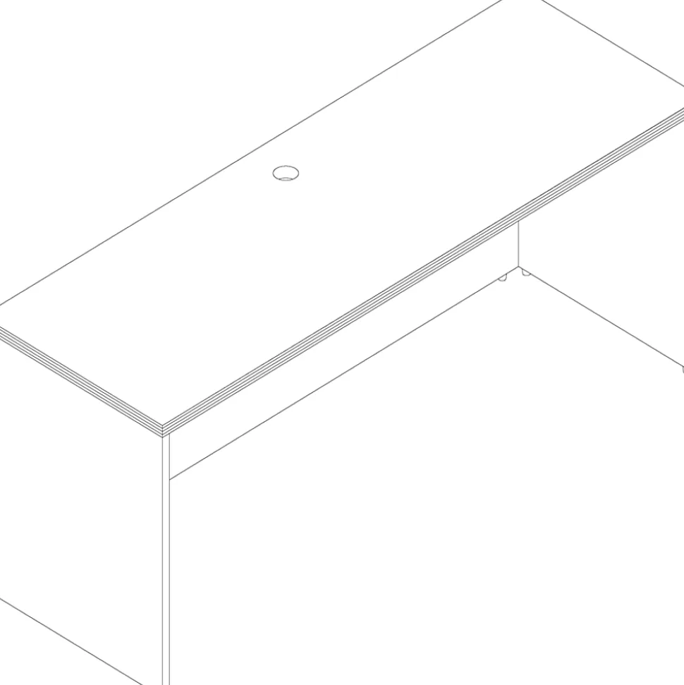 Lorell® Chateau 66"W Credenza Computer Desk, Mahogany