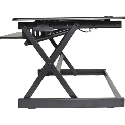 Lorellâ„¢ Deluxe Sit-To-Stand Desk Riser,16-1/2"H x 38"W x 28"D, Black