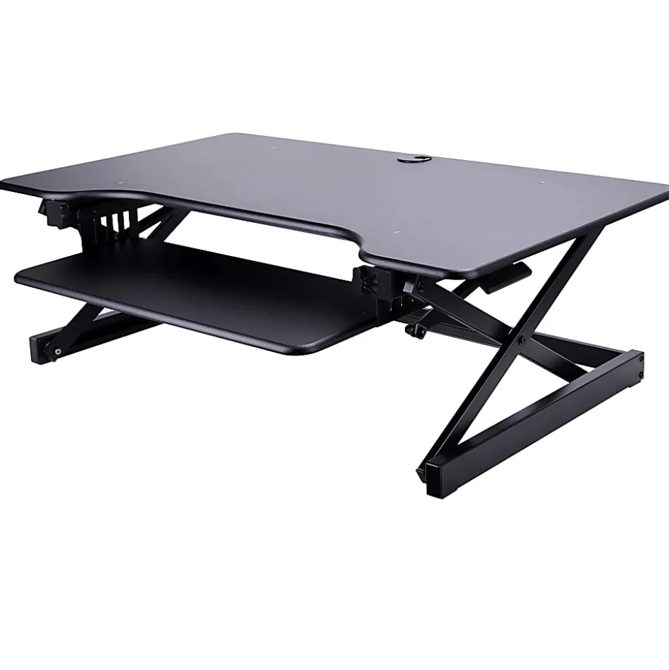 Lorell™ Deluxe Sit-To-Stand Desk Riser,16-1/2"H x 38"W x 28"D, Black