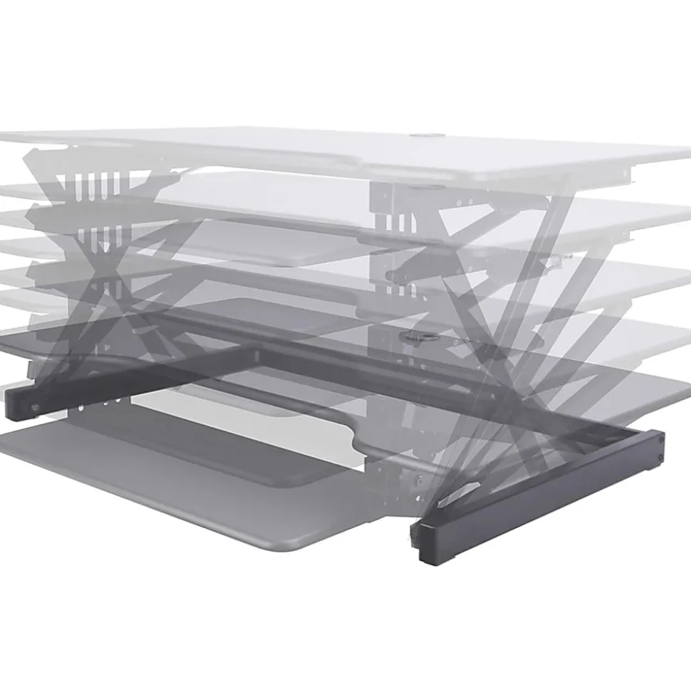 Lorell™ Deluxe Sit-To-Stand Desk Riser,16-1/2"H x 38"W x 28"D, Black