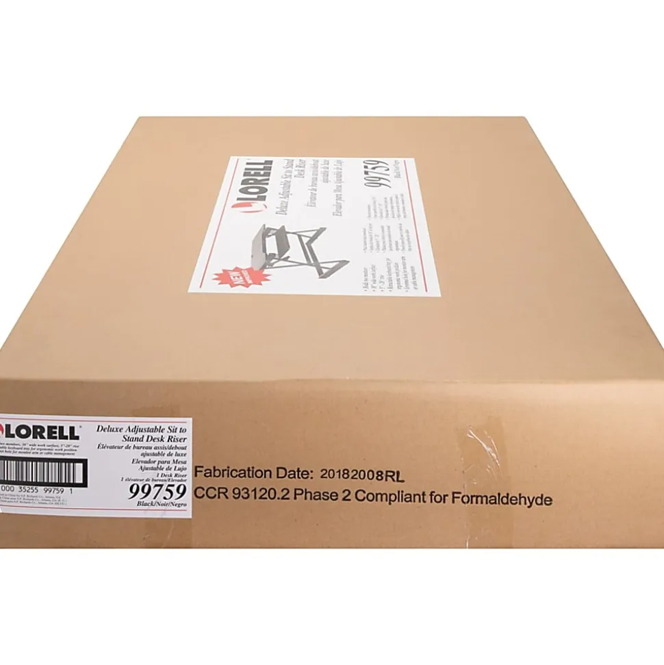 Lorell™ Deluxe Sit-To-Stand Desk Riser,16-1/2"H x 38"W x 28"D, Black