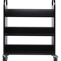Lorell® Double-sided Book Cart, Black