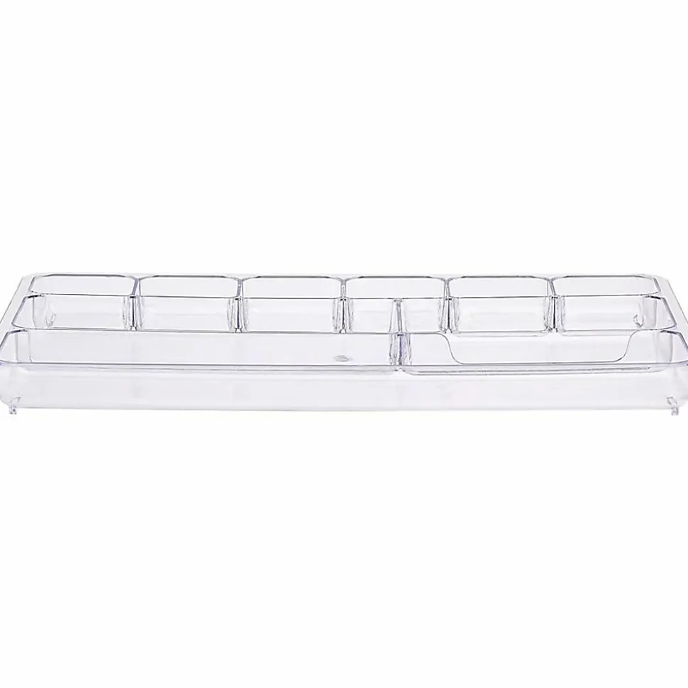 Lorell Drawer Tray Organizer - 9 Compartment(s) - 1.18" Height x 9.13" Width x 13.98" Length - Clear - Plastic - 1 Each