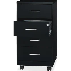 Lorell® 26-1/2"D Vertical 4-Drawer Mobile File Cabinet, Black