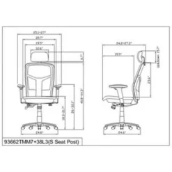 Lorell® Ergomesh High-Back Chair With Adjustable Headrest, Black