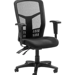 Lorell® Ergomesh High-Back Multifunction Chair, Fabric Seat, Black