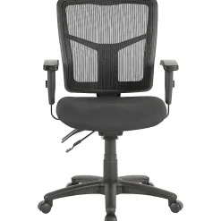Lorell® Ergomesh Mesh/Fabric Mid Back Chair, Black