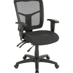 Lorell® Ergomesh Mesh/Fabric Mid Back Chair, Black