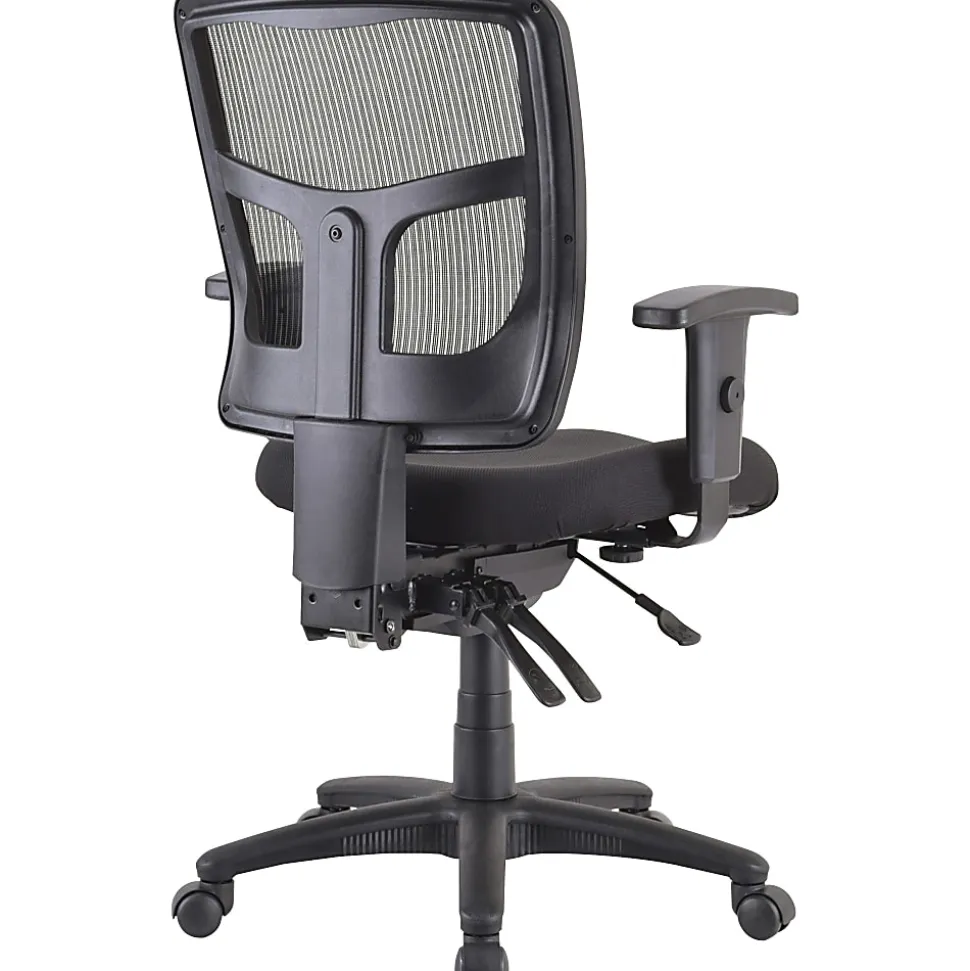 Lorell® Ergomesh Mesh/Fabric Mid Back Chair, Black