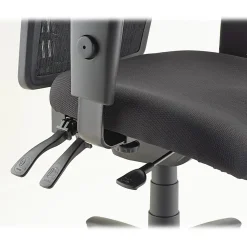 Lorell® Ergomesh Mesh/Fabric Mid Back Chair, Black