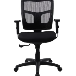 Lorell® Ergonomic Mesh/Fabric Mid-Back Chair, Swivel Tilt, Black