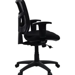 Lorell® Ergonomic Mesh/Fabric Mid-Back Chair, Swivel Tilt, Black