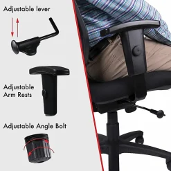Lorell® Ergonomic Mesh/Fabric Mid-Back Chair, Swivel Tilt, Black