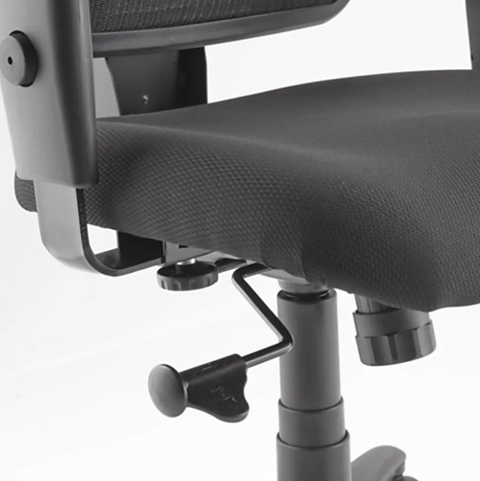Lorell® Ergonomic Mesh/Fabric Mid-Back Chair, Swivel Tilt, Black