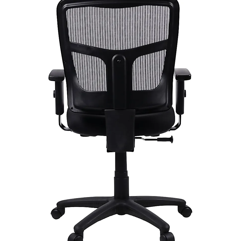 Lorell® Ergonomic Mesh/Fabric Mid-Back Chair, Swivel Tilt, Black
