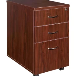 LorellĀ® Essentials 22"D Vertical 3-Drawer Mobile Pedestal File Cabinet, Mahogany