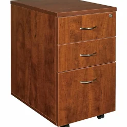 LorellĀ® Essentials 22"D Vertical 2-Drawer Mobile Pedestal File Cabinet, Mahogany