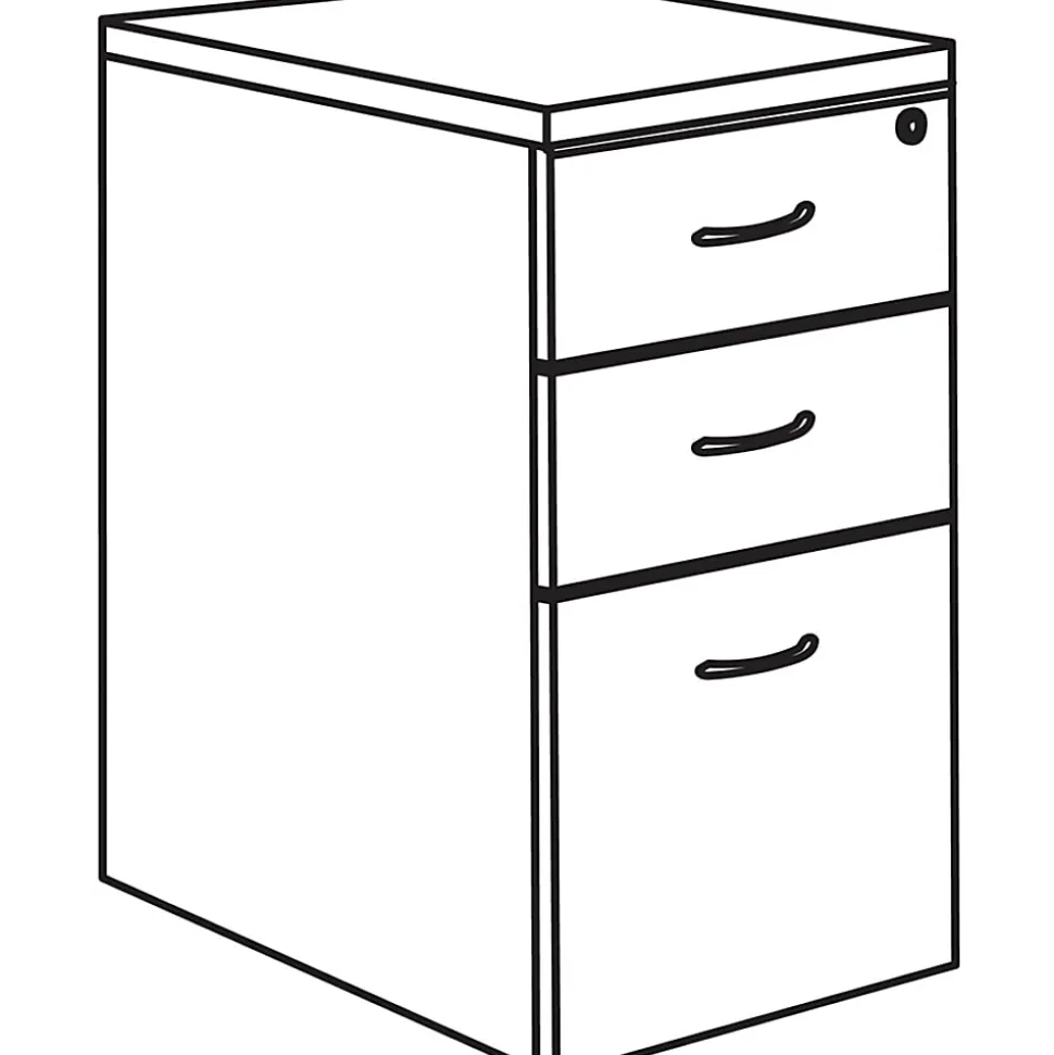 Lorell® Essentials 22"D Vertical 2-Drawer Mobile Pedestal File Cabinet, Mahogany