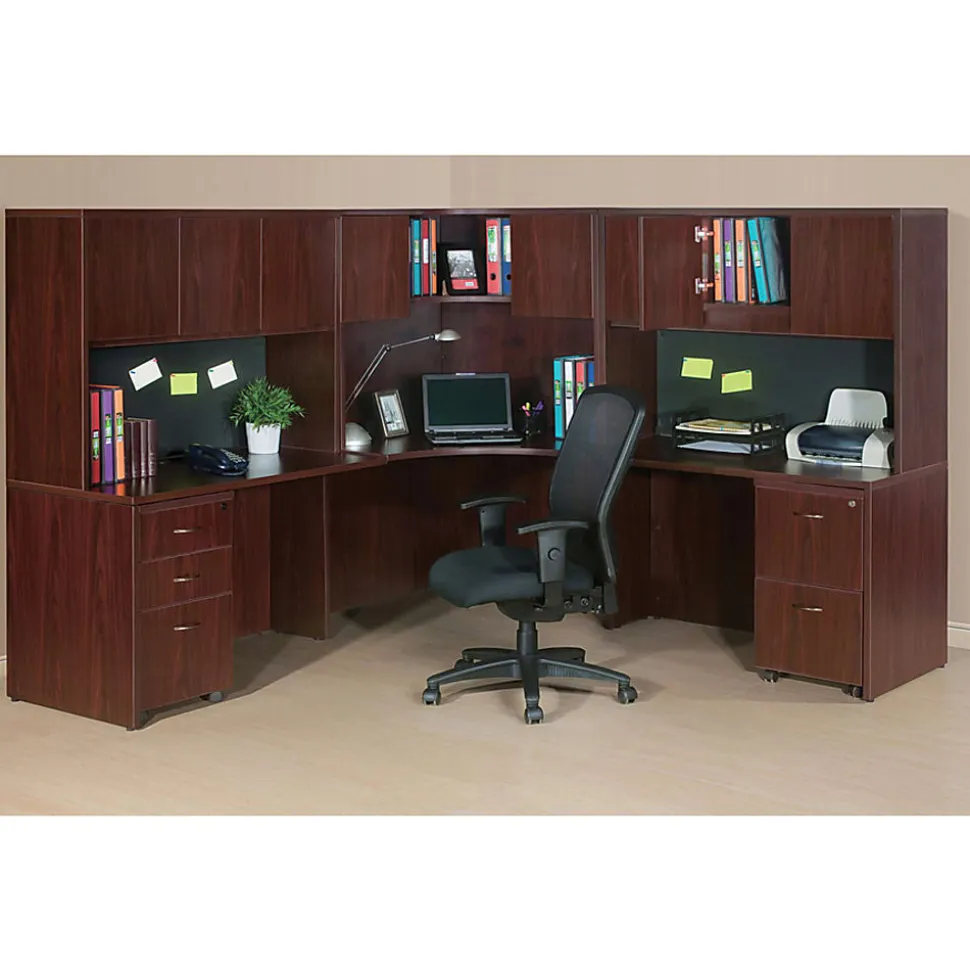Lorell® Essentials 22"D Vertical 2-Drawer Mobile Pedestal File Cabinet, Mahogany