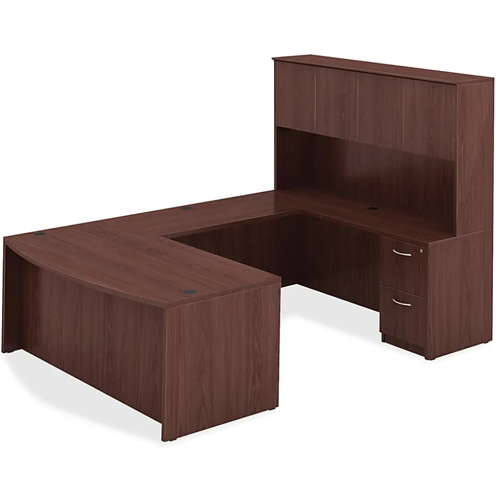 Lorell® Essentials 22"D Vertical 2-Drawer Mobile Pedestal File Cabinet, Mahogany