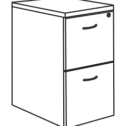 LorellĀ® Essentials 22"D Vertical 2-Drawer Mobile Pedestal File Cabinet, Cherry