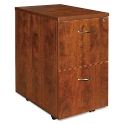 Lorell® Essentials 22"D Vertical 2-Drawer Mobile Pedestal File Cabinet, Cherry