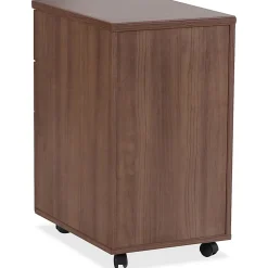 LorellĀ® Essentials 22"D Vertical 3-Drawer Mobile Pedestal File Cabinet, Walnut