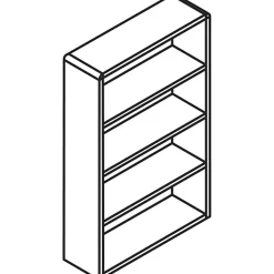 LorellĀ® Essentials 48"H 4-Shelf Bookcase, Cherry
