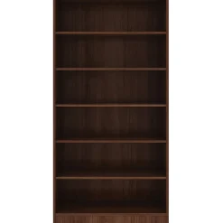 Lorell® Essentials 72"H 6-Shelf Bookcase, Walnut