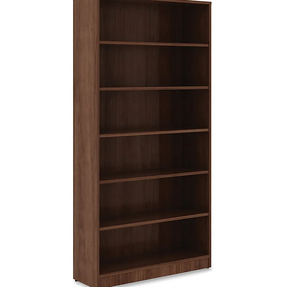 Lorell® Essentials 72"H 6-Shelf Bookcase, Walnut