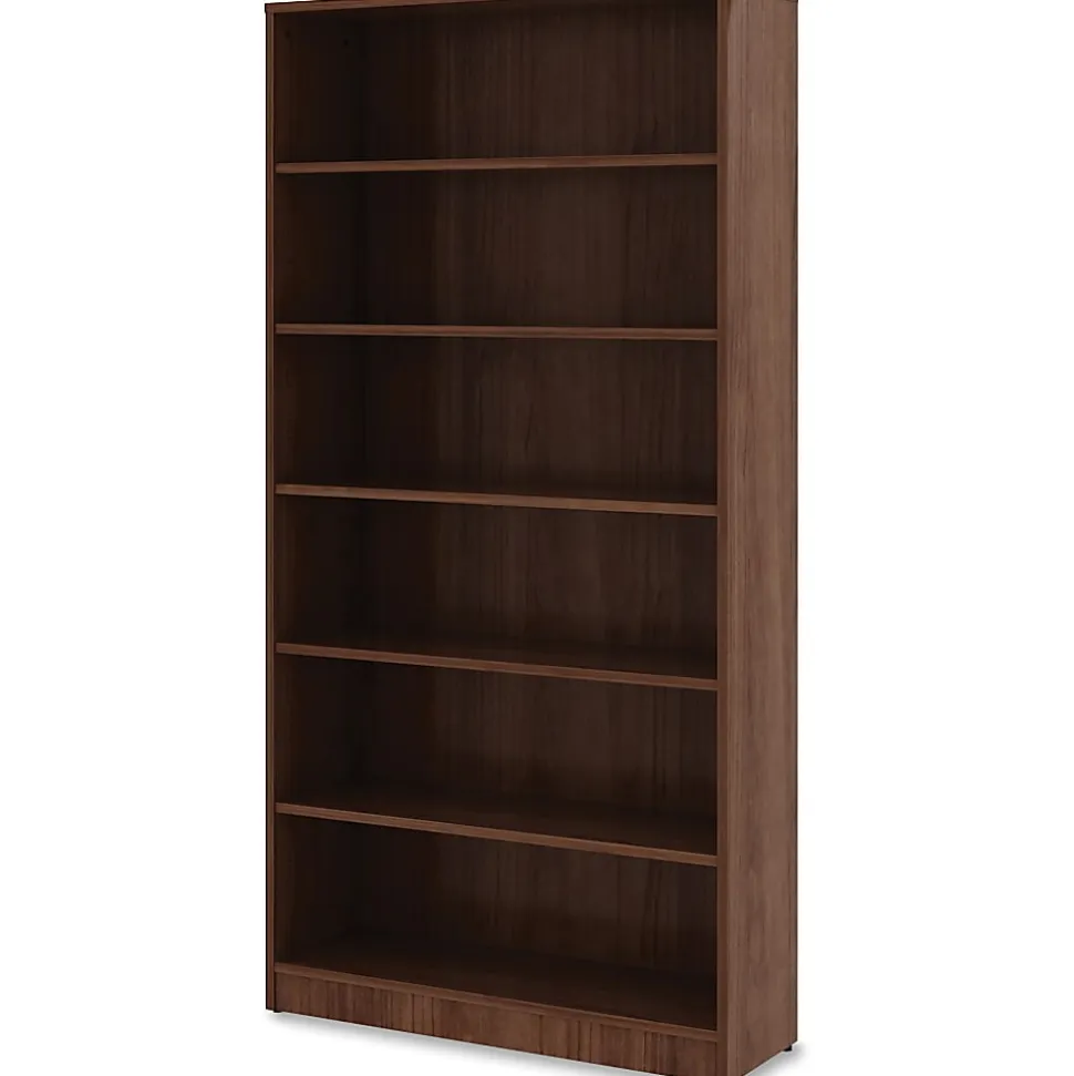 Lorell® Essentials 72"H 6-Shelf Bookcase, Walnut