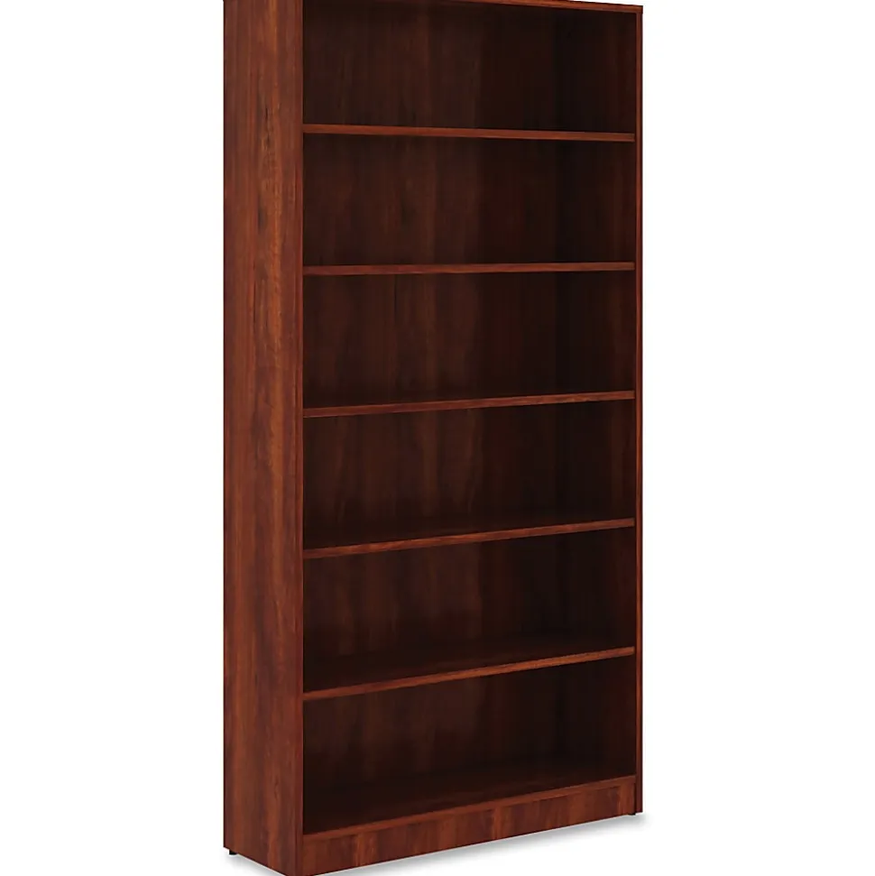 Lorell® Essentials 72"H 6-Shelf Bookcase, Cherry