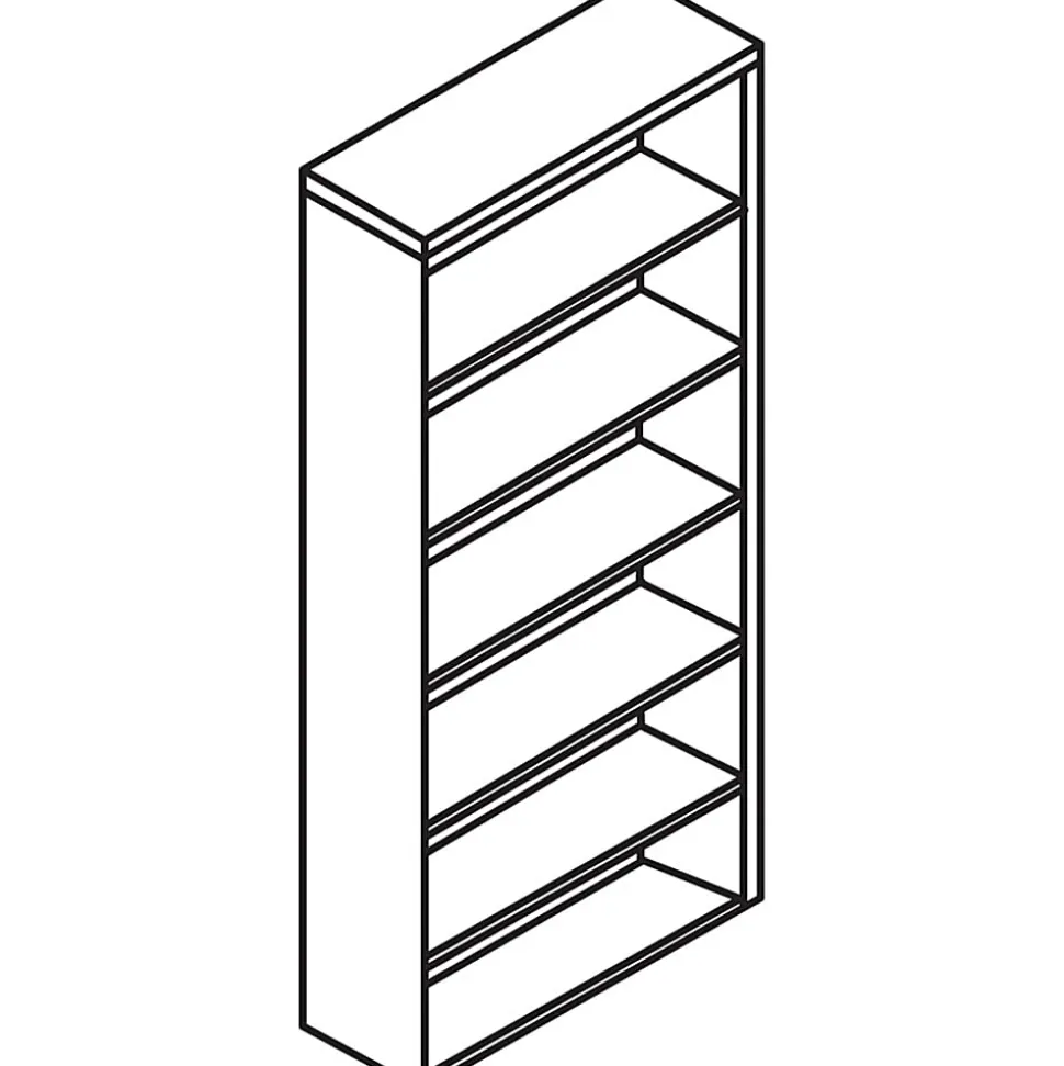 Lorell® Essentials 72"H 6-Shelf Bookcase, Cherry
