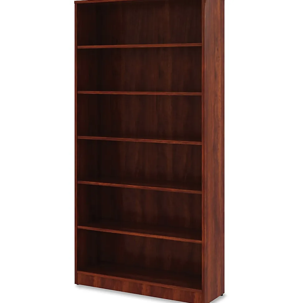 Lorell® Essentials 72"H 6-Shelf Bookcase, Cherry