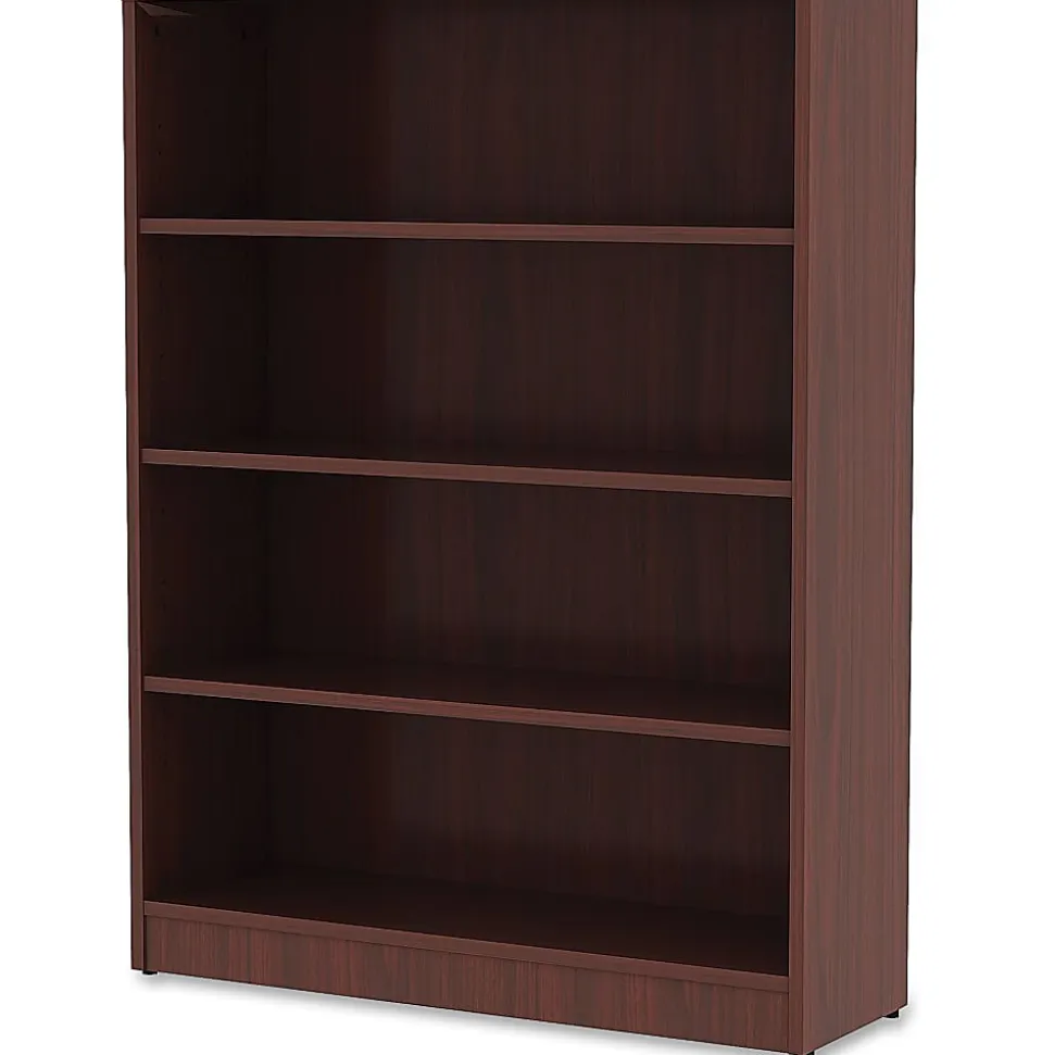 Lorell® Essentials 48"H 4-Shelf Bookcase, Mahogany