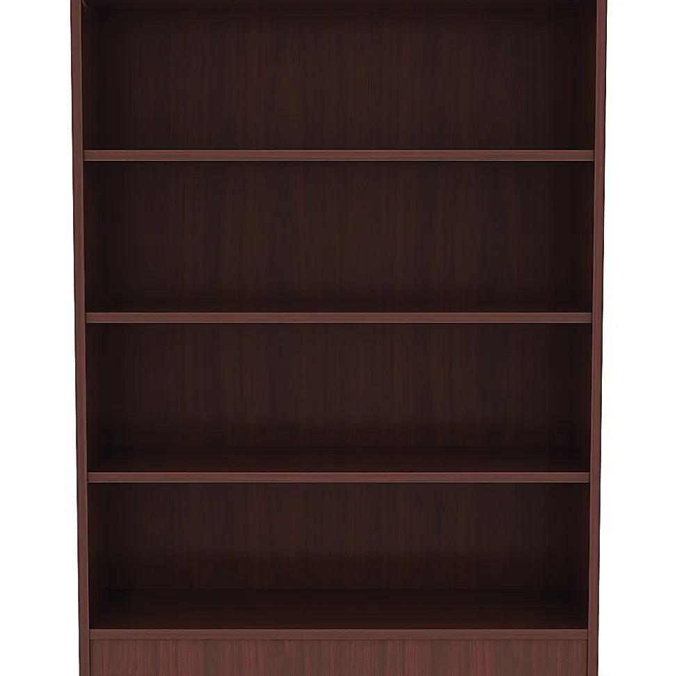 Lorell® Essentials 48"H 4-Shelf Bookcase, Mahogany